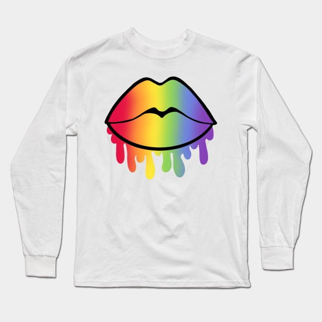 Rainbow Lips Long Sleeve T-Shirt by Alexandra Franzese